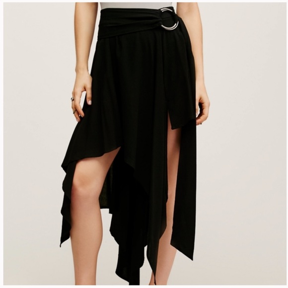 Free People Madison High-Low Belted Midi Skirt - Picture 3 of 13